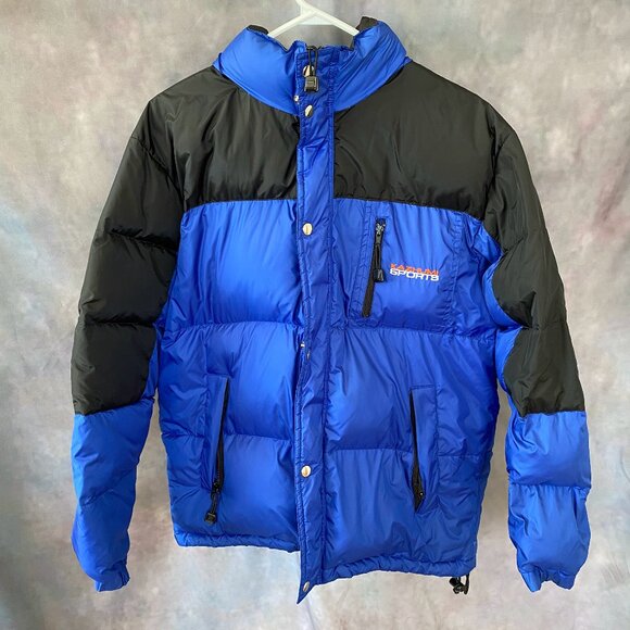 KAZHUMI SPORTS Men's blue black duck down jacket. - Picture 1 of 8